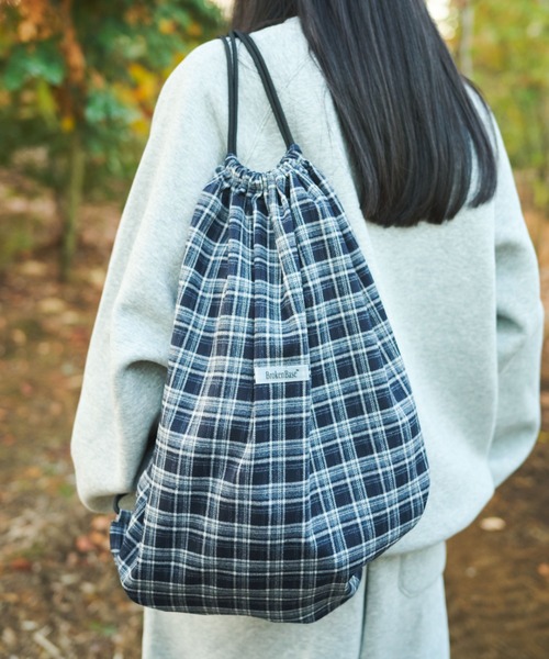 Nel Check Knapsack / ネルチェックナップサック（ショルダーバッグ