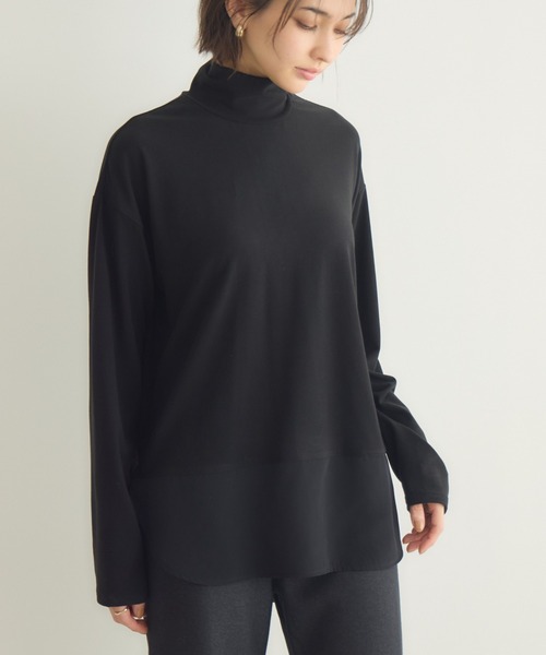 KATHARINE ROSS(キャサリンロス)の「【KATHARINE ROSS】布帛付ラグウォームプルオーバー(Tシャツ/カットソー・レディース・グレイッシュベージュ/ブラック・FREE)」の2枚目の写真