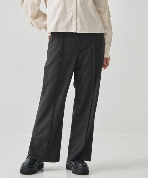 CITY TOKYO(シティトウキョウ)の「Wool Slit Pants/ウールスリットパンツ(その他パンツ・レディース・チャコールグレー/ブラック・1/2)」の1枚目の写真