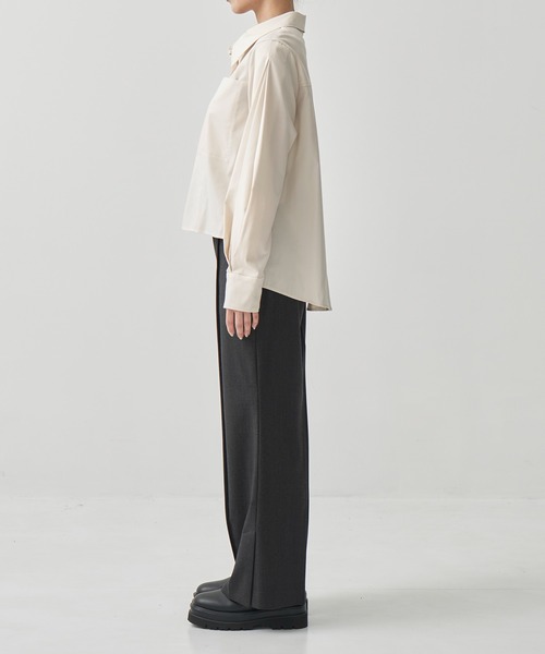 CITY TOKYO(シティトウキョウ)の「Wool Slit Pants/ウールスリットパンツ(その他パンツ・レディース・チャコールグレー/ブラック・1/2)」の6枚目の写真