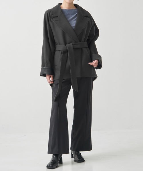 CITY TOKYO(シティトウキョウ)の「Wool Slit Pants/ウールスリットパンツ(その他パンツ・レディース・チャコールグレー/ブラック・1/2)」の4枚目の写真