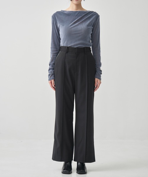 CITY TOKYO(シティトウキョウ)の「Wool Slit Pants/ウールスリットパンツ(その他パンツ・レディース・チャコールグレー/ブラック・1/2)」の3枚目の写真