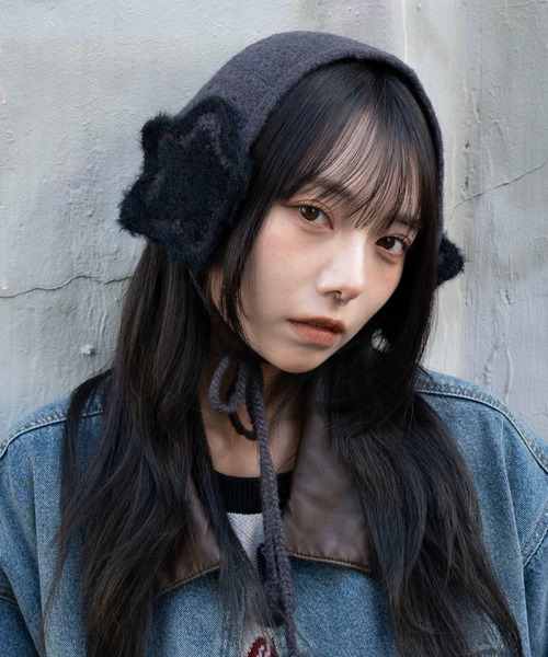 WEGO（ウィゴー）の「WEGO/スターニットイヤーマフ（イヤーマフ・レディース・ダークグレー/ブラウン/ライトイエロー・FREE）」の2枚目の写真