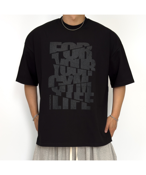 PACIENCIA(パシエンシア)の「CRACK MODE オーバーサイズ半袖(Tシャツ/カットソー・メンズ・ホワイト/ブラック/グリーン/ブラック×ホワイト・LARGE/X-LARGE/XX-LARGE)」の9枚目の写真