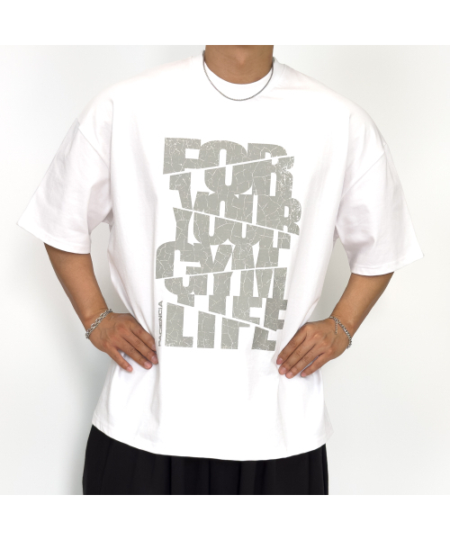 PACIENCIA(パシエンシア)の「CRACK MODE オーバーサイズ半袖(Tシャツ/カットソー・メンズ・ホワイト/ブラック/グリーン/ブラック×ホワイト・LARGE/X-LARGE/XX-LARGE)」の7枚目の写真
