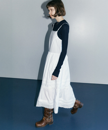 MAIS（マイス）の「BACK OPEN LACE SHIRRING DRESS / WHITE（ワンピース）」