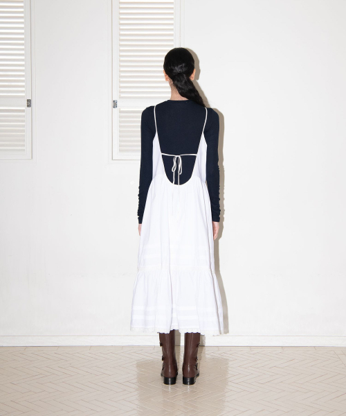MAIS(マイス)の「BACK OPEN LACE SHIRRING DRESS / WHITE(ワンピース・レディース・その他・FREE)」の4枚目の写真