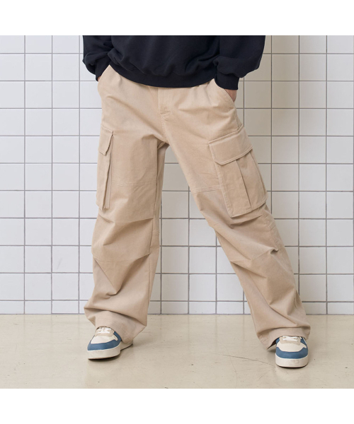 WILDROCK(ワイルドロック)の「コーデュロイカーゴパンツ_ベージュ(その他パンツ・メンズ・その他・MEDIUM/SMALL/LARGE)」の1枚目の写真