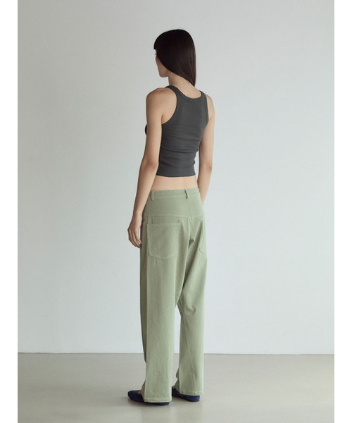VISUS（ヴィスシュ）の「Stitch Lowrise Cotton Pants_Green（その他パンツ・レディース・その他・FREE）」の3枚目の写真