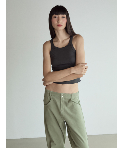 VISUS（ヴィスシュ）の「Stitch Lowrise Cotton Pants_Green（その他パンツ・レディース・その他・FREE）」の5枚目の写真