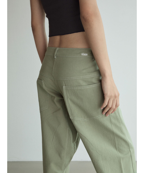 VISUS（ヴィスシュ）の「Stitch Lowrise Cotton Pants_Green（その他パンツ・レディース・その他・FREE）」の6枚目の写真