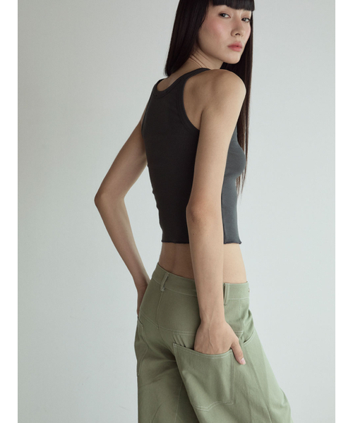 VISUS（ヴィスシュ）の「Stitch Lowrise Cotton Pants_Green（その他パンツ・レディース・その他・FREE）」の8枚目の写真