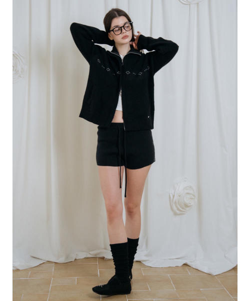HHIPS(ダブルヒップス)の「スタッズニットショートパンツ(ブラック)(その他パンツ・レディース・その他・FREE)」の6枚目の写真