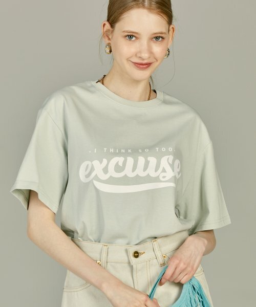 EXCURSE(エクスカース)の「ECプレミアムオーバーサイズハーフTシャツミントXホワイト(Tシャツ/カットソー・レディース・その他・MEDIUM/LARGE)」の2枚目の写真