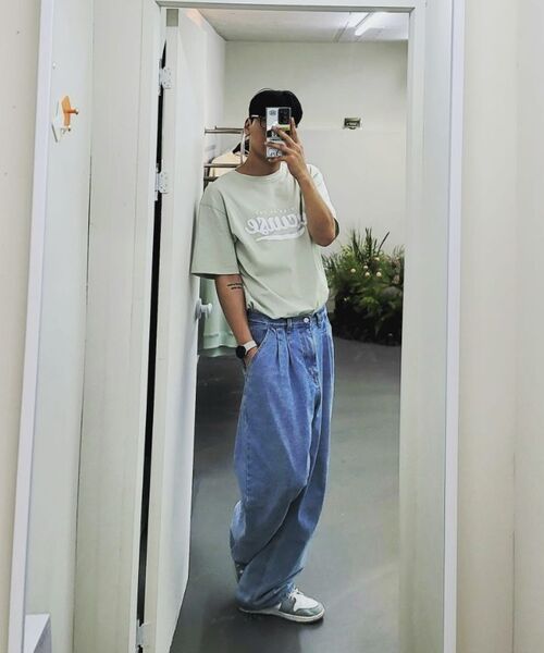 EXCURSE(エクスカース)の「ECプレミアムオーバーサイズハーフTシャツミントXホワイト(Tシャツ/カットソー・レディース・その他・MEDIUM/LARGE)」の6枚目の写真