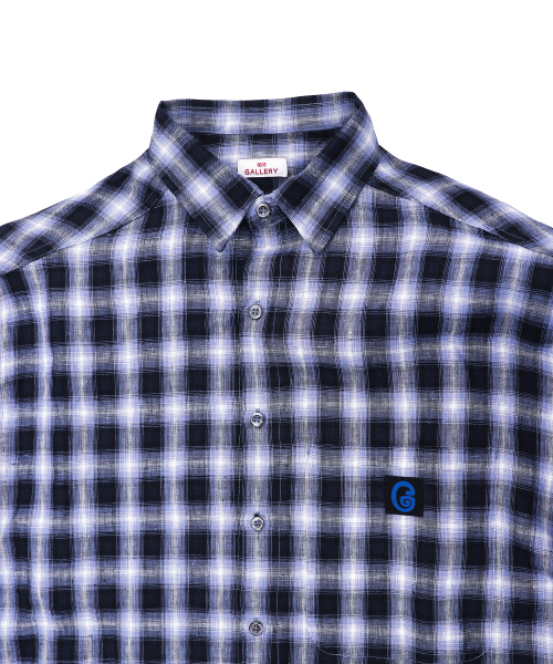1011GALLERY（ワンゼロワンワンギャラリー）の「G Logo Check Shirts - Blue（シャツ/ブラウス・メンズ・その他・MEDIUM/LARGE）」の4枚目の写真