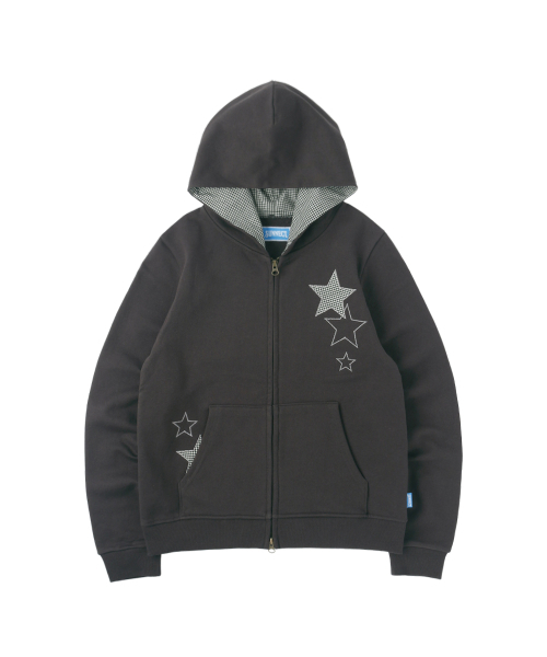 Stars Zip Up Hoodie — Charcoal
