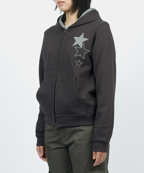 SUNNECT(ソネクト)の「Stars Zip Up Hoodie - Charcoal(パーカー・レディース・その他・OS)」の3枚目の写真
