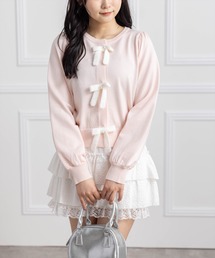 clear | 配色リボンニットトップス[バレエコア ガーリー]≪AW新作≫(ニット/セーター)