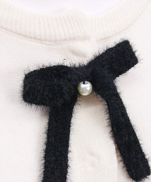 clear（クリア）の「配色リボンニットトップス[バレエコア ガーリー]≪AW新作≫（ニット/セーター・レディース・グレー/ピンク/アイボリー・F）」の6枚目の写真