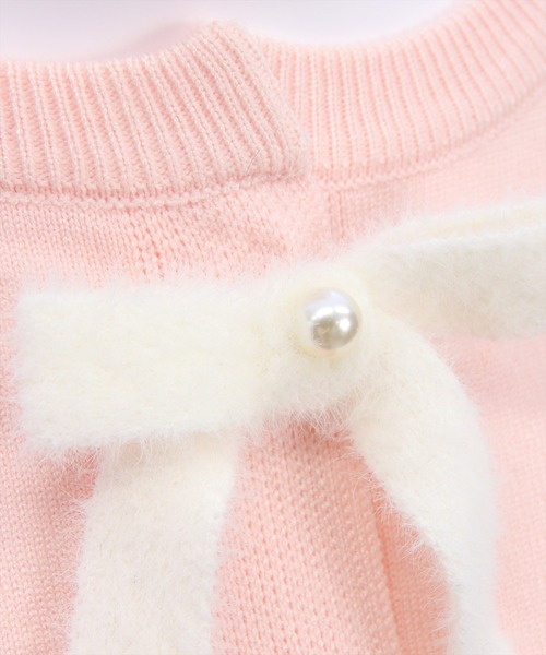 clear（クリア）の「配色リボンニットトップス[バレエコア ガーリー]≪AW新作≫（ニット/セーター・レディース・グレー/ピンク/アイボリー・F）」の5枚目の写真