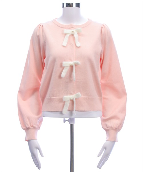 clear（クリア）の「配色リボンニットトップス[バレエコア ガーリー]≪AW新作≫（ニット/セーター・レディース・グレー/ピンク/アイボリー・F）」の17枚目の写真