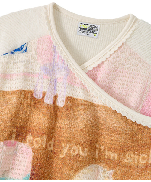 youthbath(ユースバース)の「V-Neck Lace Knit Long Sleeve_Cream Horse(Tシャツ/カットソー・レディース・その他・MEDIUM/SMALL)」の4枚目の写真