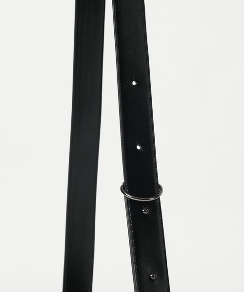 RAGEBLUE（レイジブルー）の「Synthetic Leather Compact Shoulder Bag シンセティックレザー/フラップミニショルダーバッグ（ショルダーバッグ・メンズ・ブラック・FREE）」の9枚目の写真