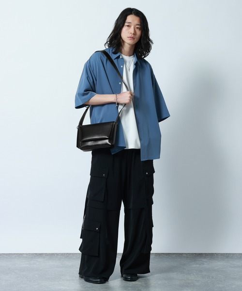 Synthetic Leather Compact Shoulder Bag シンセティックレザー
