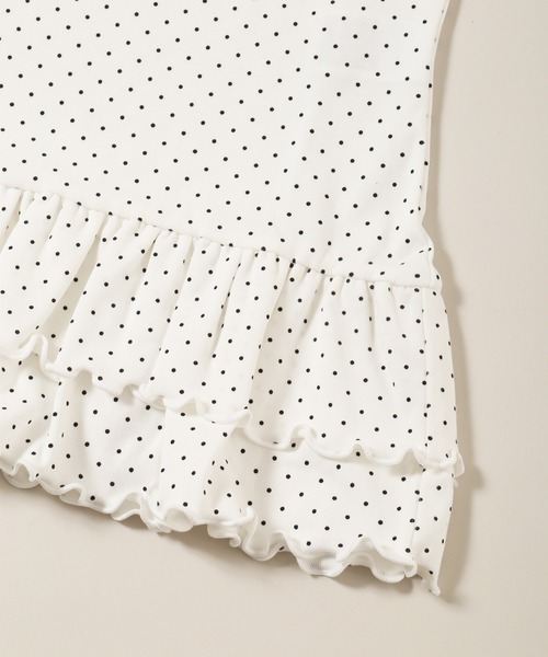 PHILLY（フィリー）の「ヘムフリルドットヘンリーネックトップス（Tシャツ/カットソー・レディース・ブラック/ホワイト・FREE）」の15枚目の写真