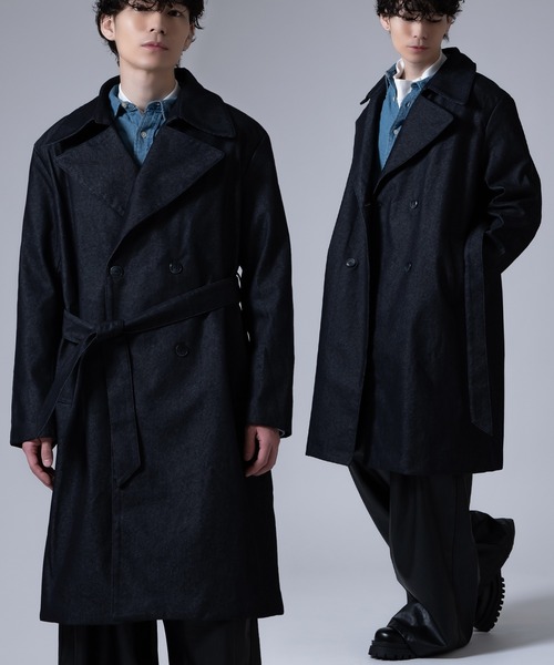 セール】ストレッチ デニムライク コート（トレンチコート）｜improves