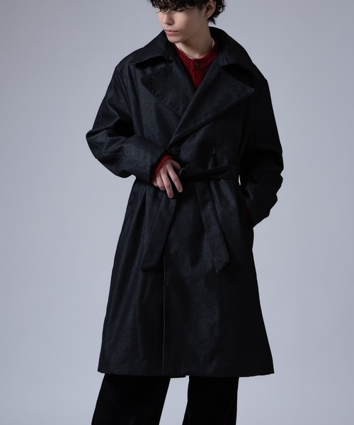セール】ストレッチ デニムライク コート（トレンチコート）｜improves