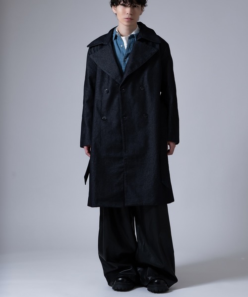 セール】ストレッチ デニムライク コート（トレンチコート）｜improves