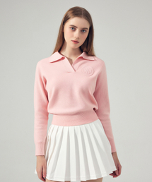 LORDLOAR（ロードロアル）の「シグニチャーカラー長袖ニットD/PINK（ニット/セーター）」