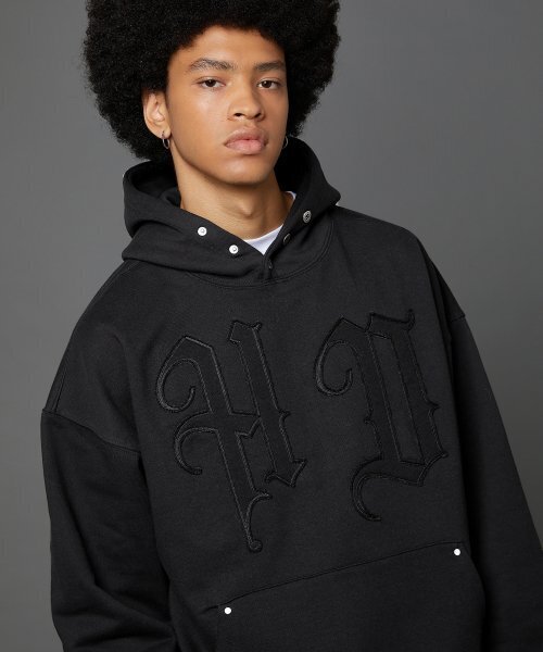 HOODHOOD(フッドフッド)の「HDロゴアプリケオーバーサイズフードブラック(パーカー・メンズ・その他・2/1)」の7枚目の写真