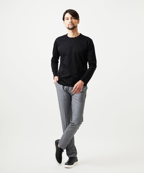 MICHEL KLEIN HOMME   （ミッシェルクランオム）の「クルーネック長袖カットソー（Tシャツ/カットソー・メンズ・ホワイト/ライトブルー/ブラック・MEDIUM/LARGE/X-LARGE）」の4枚目の写真