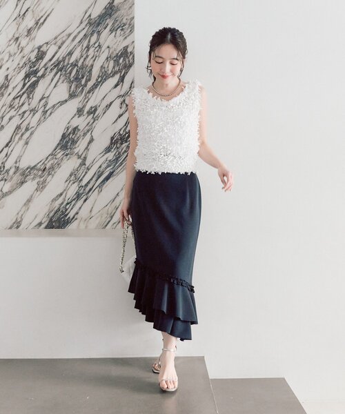 La boutique BonBon（ラブティックボンボン）の「【今すぐお届け！・取り入れやすいトレンド】テープヤーン２WAYベスト（ニット/セーター・レディース・イエロー/ピンク/ホワイト・FREE）」の11枚目の写真