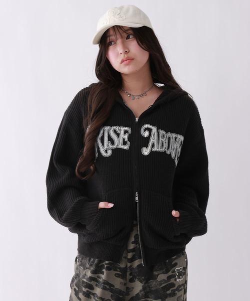 repipi armario(レピピ アルマリオ)の「【おうちで洗える】ロゴニットZIPフーディ(パーカー・キッズ・ブラック/サックスブルー/オフホワイト・SMALL/MEDIUM/LARGE)」の3枚目の写真