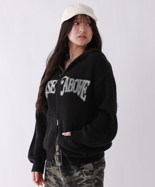 repipi armario(レピピ アルマリオ)の「【おうちで洗える】ロゴニットZIPフーディ(パーカー・キッズ・ブラック/サックスブルー/オフホワイト・SMALL/MEDIUM/LARGE)」の7枚目の写真