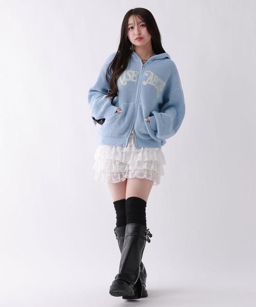 repipi armario(レピピ アルマリオ)の「【おうちで洗える】ロゴニットZIPフーディ(パーカー・キッズ・ブラック/サックスブルー/オフホワイト・SMALL/MEDIUM/LARGE)」の9枚目の写真