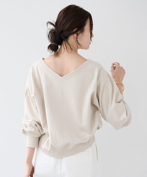 RIVE DROITE(リヴドロワ)の「【前後2way仕様】ボートネック2wayスウェット(Tシャツ/カットソー・レディース・グレー/グレイッシュベージュ/サックスブルー・FREE)」の9枚目の写真