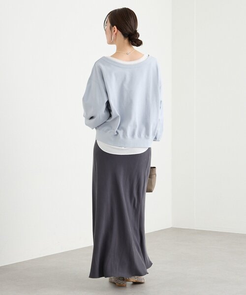 RIVE DROITE(リヴドロワ)の「【前後2way仕様】ボートネック2wayスウェット(Tシャツ/カットソー・レディース・グレー/グレイッシュベージュ/サックスブルー・FREE)」の14枚目の写真