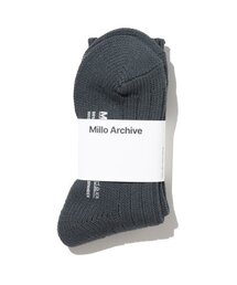 Millo Archive（ミロ アーカイブ）の「オールデイコットンロゴソックス [チャコール]（ソックス/靴下）」