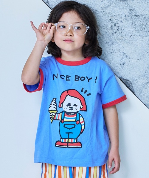 MARKEY'S(マーキーズ)の「【YUKI HORIMOTO】別注 funny Tシャツ(Tシャツ/カットソー・キッズ・ブルー/ピンク/ブラック/オフホワイト・130/120/100/95/90/80/150/140/110)」の3枚目の写真