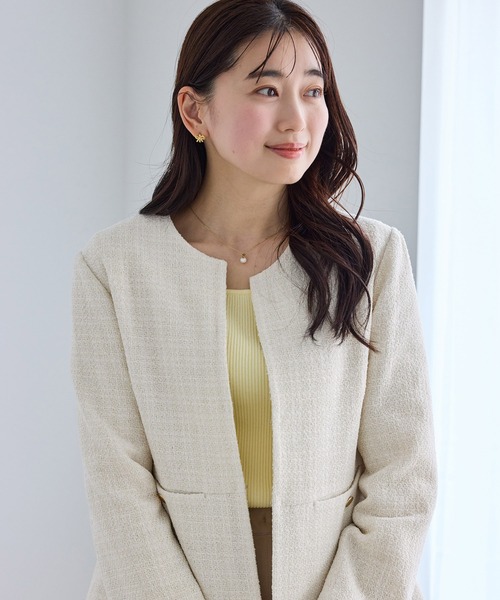 WEB限定カラー】ツイードフレアジャケット/入卒式・セレモニー対応