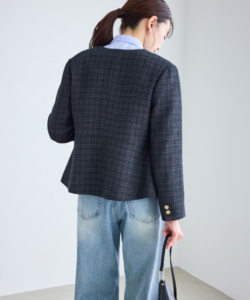 WEB限定カラー】ツイードフレアジャケット/セレモニー対応・リンク