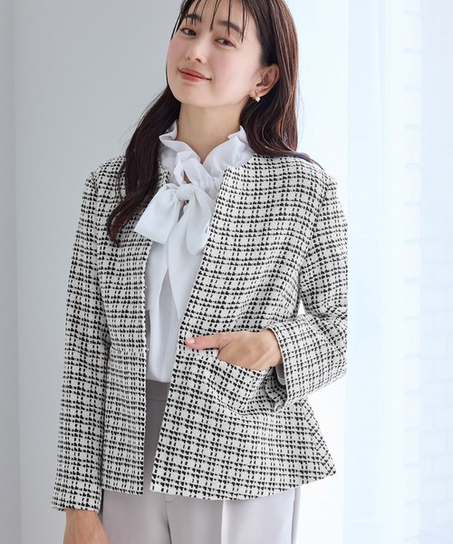 WEB限定カラー】ツイードフレアジャケット/セレモニー対応・リンク