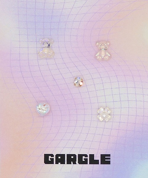 gargle(ガーグル)の「gargle ガーグル:GARGLE COREシリーズ 韓国アクセ くまちゃんセット くま ストーン ピアス(ピアス(両耳用)・レディース・クリア/パープル・FREE)」の10枚目の写真