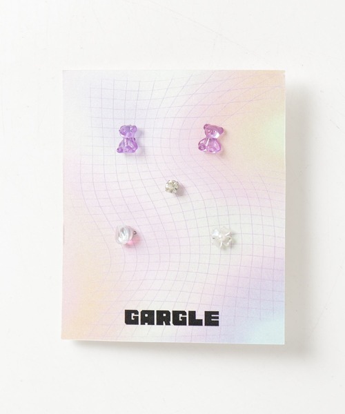 gargle(ガーグル)の「gargle ガーグル:GARGLE COREシリーズ 韓国アクセ くまちゃんセット くま ストーン ピアス(ピアス(両耳用)・レディース・クリア/パープル・FREE)」の14枚目の写真
