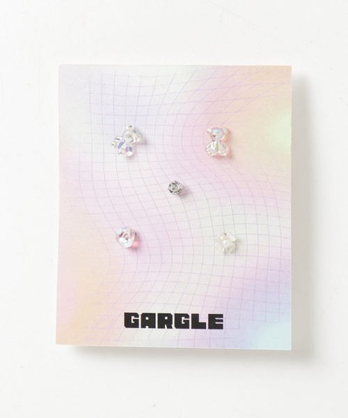 gargle(ガーグル)の「gargle ガーグル:GARGLE COREシリーズ 韓国アクセ くまちゃんセット くま ストーン ピアス(ピアス(両耳用)・レディース・クリア/パープル・FREE)」の15枚目の写真